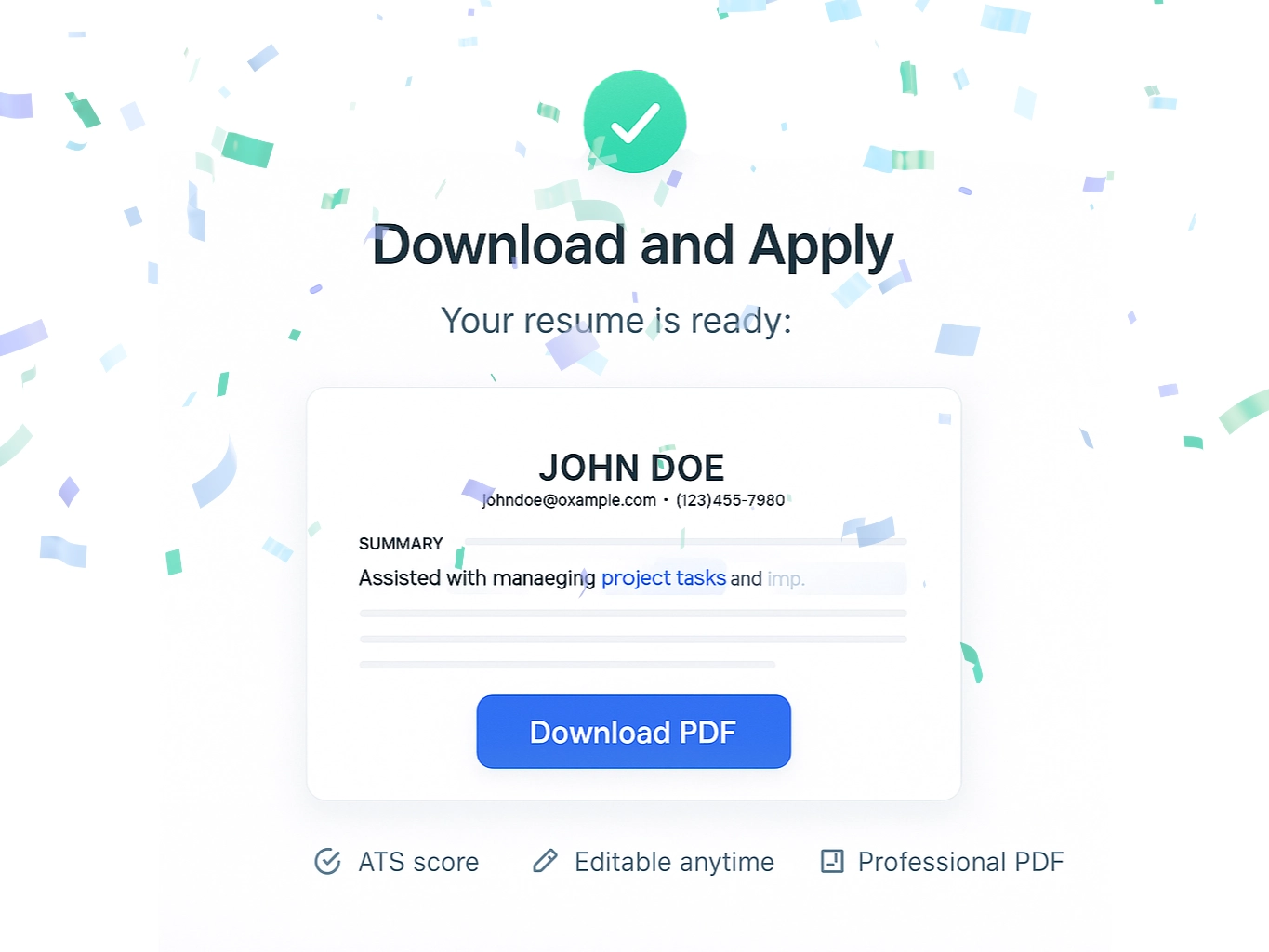 Results page with ATS score screenshot